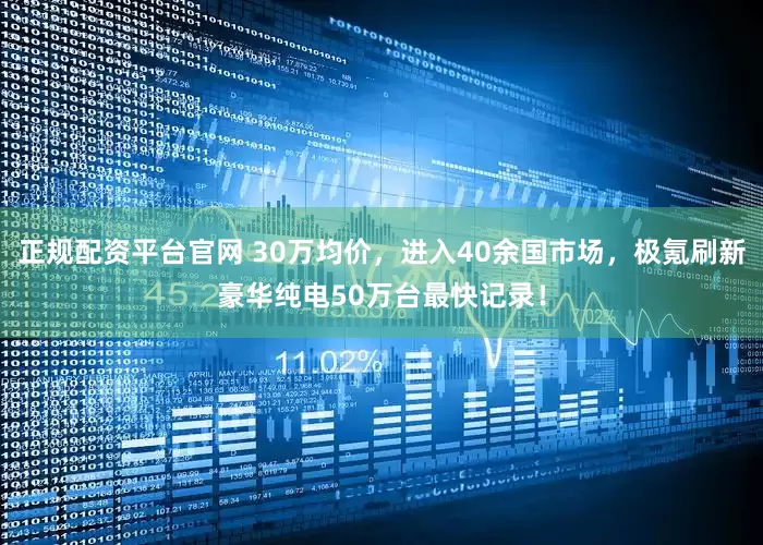 正规配资平台官网 30万均价，进入40余国市场，极氪刷新豪华纯电50万台最快记录！